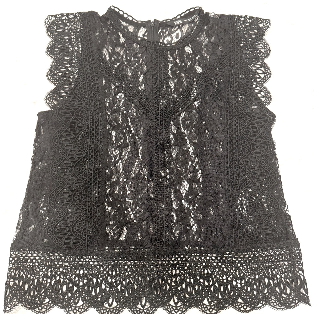ZARA lace embroidered shirt - like new